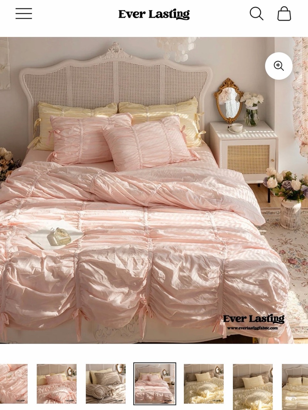 Everlast Pink Ruched Duvet